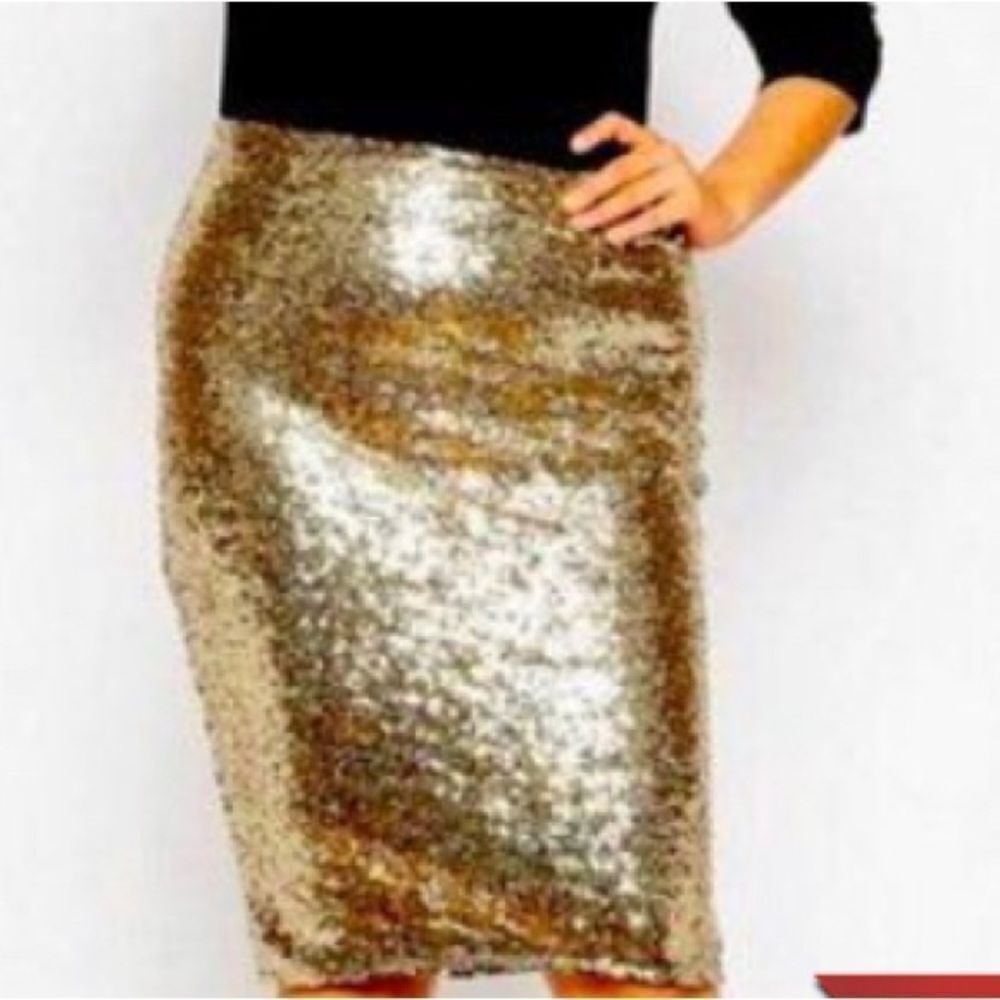 WORTHINGTON CHRISTMAS BLACK & GOLD WOMEN SKIRT SIZE 4
